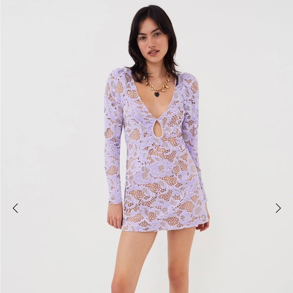 Lavender For Love & Lemons low back long sleeve dress